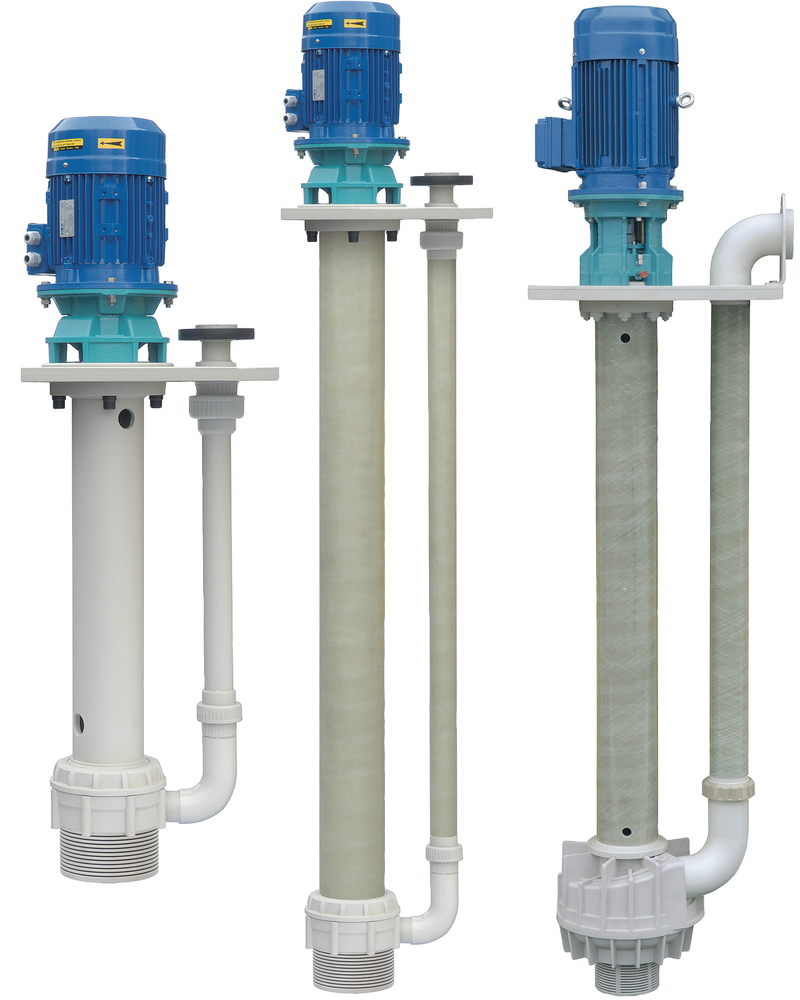 Vertical plastic pumps for process operations with aggressive or slightly  abrasive liquids